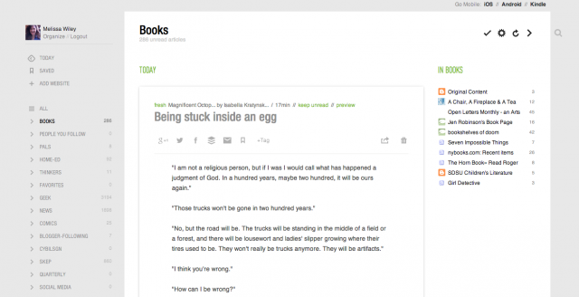 Feedly screenshot