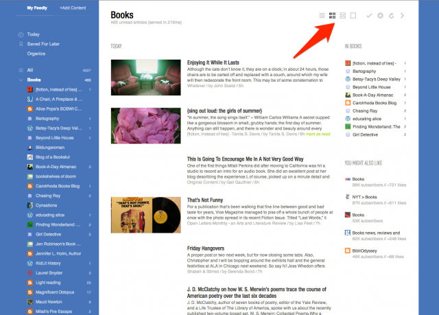 feedly thumbnail view