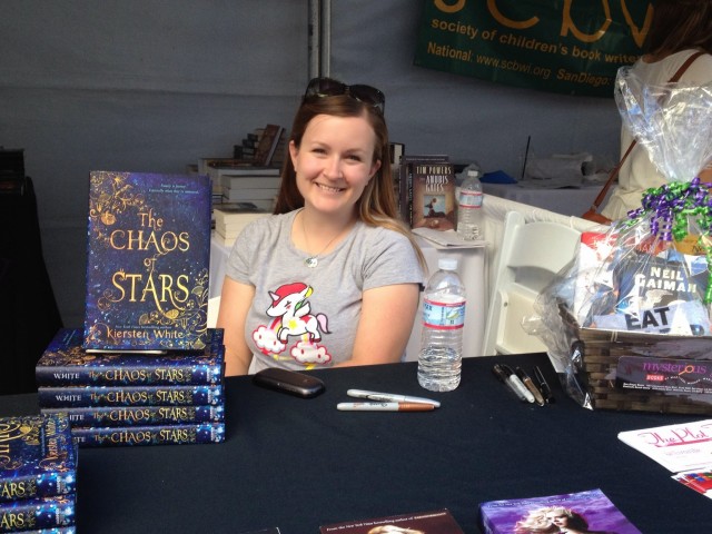 Kiersten White at San Diego Central Library grand opening celebration