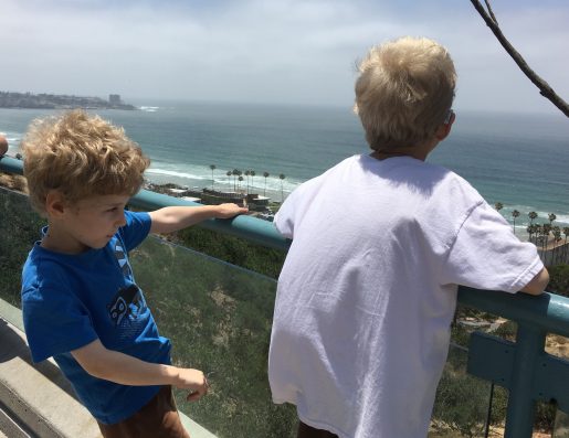 boys and ocean view