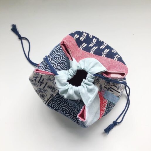 Photo of a handmade drawstring bag